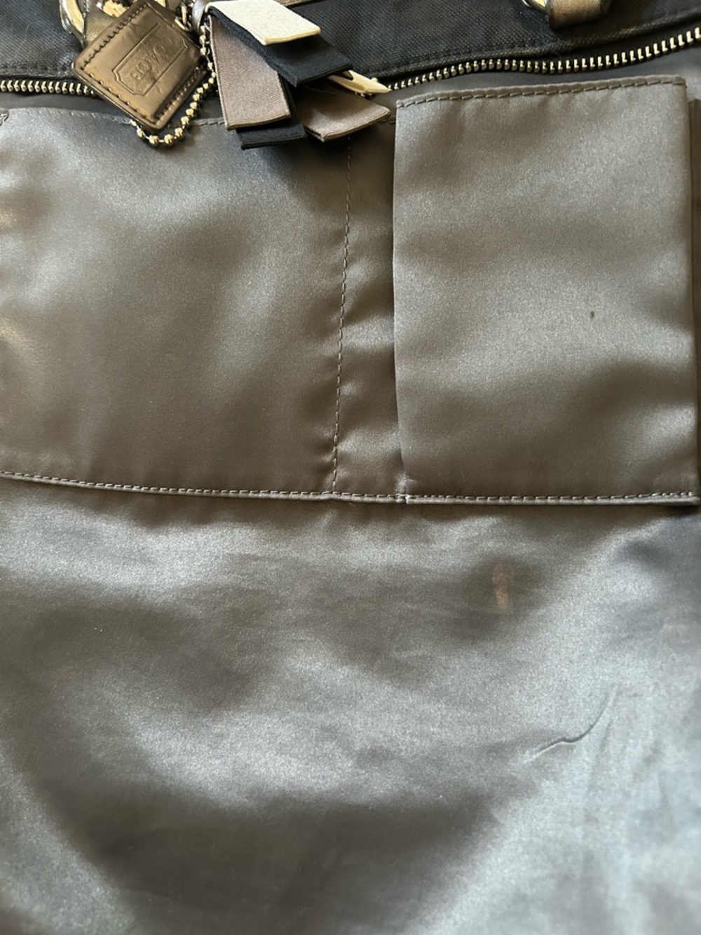 Coach Poppy Black Denim Rhinestone Tote 16319 - Picture 8 of 16